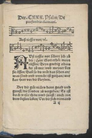 Der. CXXX. Psalm/ De || profundis clamaui.