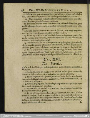 Cap. XVI. De Poenis