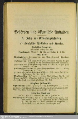 Behördenverzeichnis : Behörden und öffentliche Anstalten