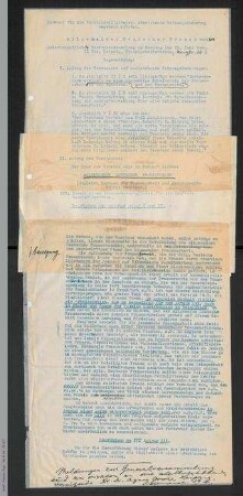 Entwurf für die Vorstandsmitglieder zur Tagesordnung der außerordentlichen Generalversammlung in Leipzig