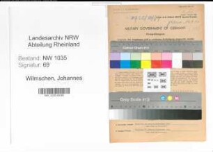 Entnazifizierung Johannes Wilmschen , geb. 10.05.1898 (Masseur)