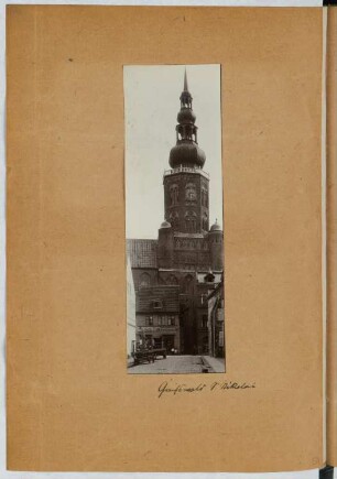 Nikolaikirche, Greifswald: Ansicht (aus: Skizzen- und Fotoalbum 25)