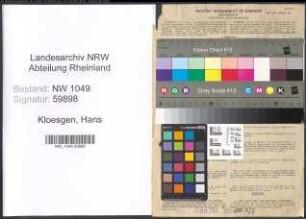 Entnazifizierung Hans Kloesgen , geb. 03.05.1903 (Anwalt)