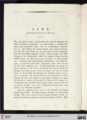 Alba: Siebenunddreissigste Platte