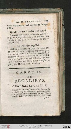 Caput IX: De regalibus