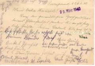 Grußpostkarte von einer Familienfeier - Familienkonvolut