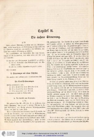 Capitel II: Die äußere Steuerung