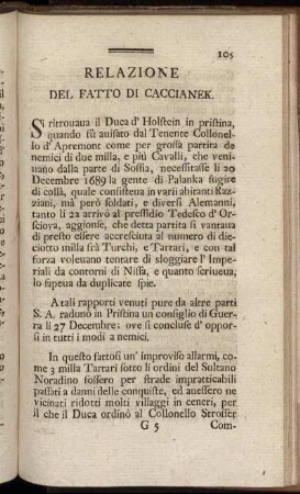 Relazione Del Fatto Di Caccianek.
