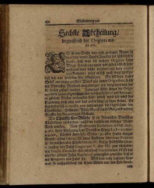 Sechste Abtheilung / begeiffend die Origines medii ævi.