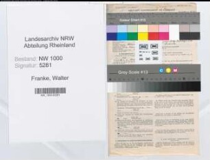 Entnazifizierung Walter Franke, geb. 25.11.1885 (Beamter)