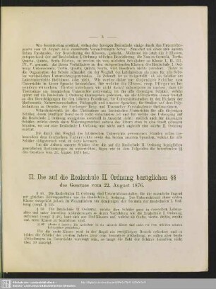 II. Die auf die Realschule II. Ordnung bezüglichen §§
