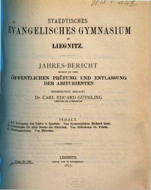 Jahresbericht. 1876/77