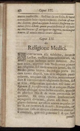Caput III. de Religione Medici