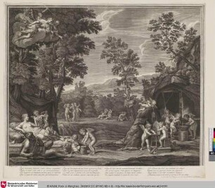 Quel nouveaux forgerons contre Adonis conspirent...; [Putti fertigen Pfeile und Bogen]