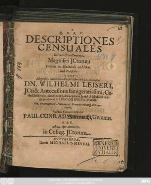 Descriptiones Censuales