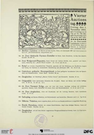 Vierter Auctionstag. Freitag, den 1. November 1901 (Nr. 795-1254)