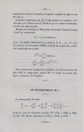 Un développement de ...