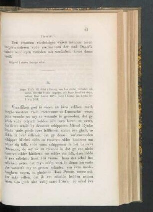 34. [Birger Trolle till rådet i Danzig om handelsärender, dat. Lyckå d. 3 Maj 1454.]