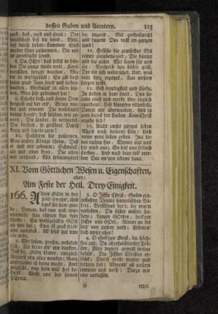XI. Vom Göttlichen Wesen u. Eigenschaften, oder: Am Feste der Heil. Drey-Einigkeit.