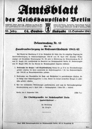64. Sonderausgabe, 12. September 1941