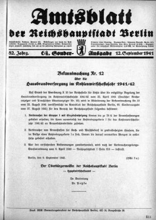 64. Sonderausgabe, 12. September 1941