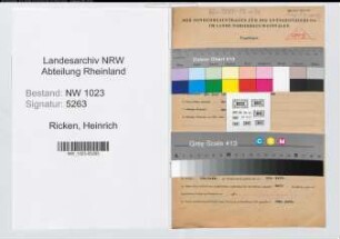 Entnazifizierung Heinrich Ricken , geb. 25.06.1909 (Kaufmann)