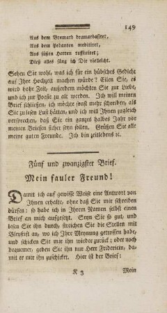 Fünf und zwanzigster Brief.