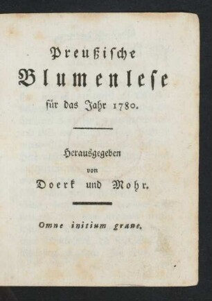 1780: Preußische Blumenlese