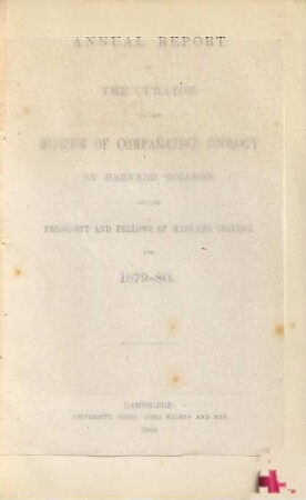 Annual report. 1879/80 (1880)