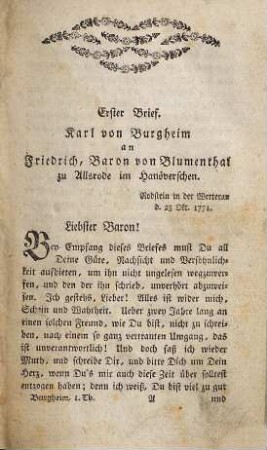 Geschichte Karls von Burgheim und Emiliens von Rosenau : In Briefen, 1