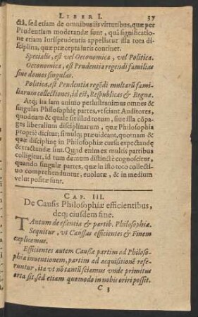 Cap. III. De Causis Philosophiae efficientibus, deq[ue] eiusdem fine.