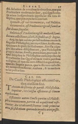 Cap. III. De Causis Philosophiae efficientibus, deq[ue] eiusdem fine.