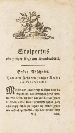 Erster Abschnitt. Von den Fehlern junger Aerzte am Krankenbette.