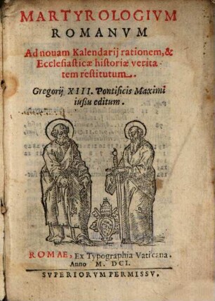 Martyrologium Romanum : ad novam Kalendarii rationem restitutum