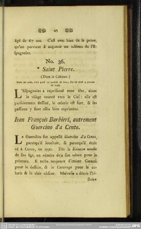 Iean François Barbieri, autrement Guercino d'a Cento