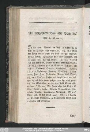 Am vierzehnten Trinitatis-Sonntage. Gal. 5, 16-24.