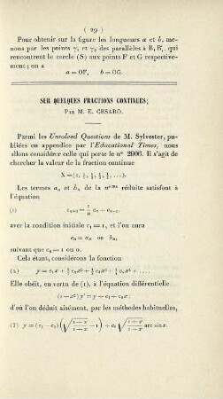 Sur quelques fractions continues.