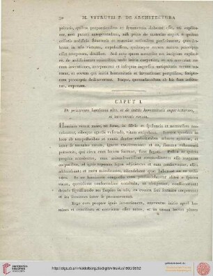 Caput I: De priscorum hominum vita, et de initiis humanitatis atque tectorum, et incrementis eorum