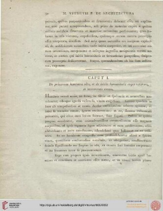 Caput I: De priscorum hominum vita, et de initiis humanitatis atque tectorum, et incrementis eorum