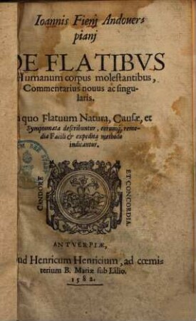De Flatibus humanum corpus molestantibus commentarius ...