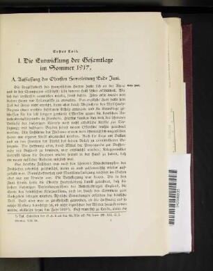 Erster Teil. Die Kriegführung im Sommer und Herbst 1917