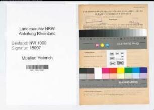 Entnazifizierung Heinrich Mueller, geb. 02.04.1892 ()