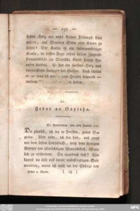 21. Fedor an Sapieha. St. Petersburg, den 4ten Junius 1727.