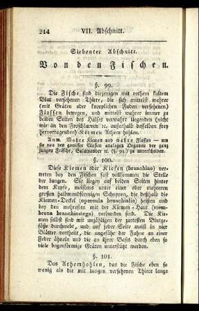 Siebenter Abschnitt. Von den Fischen