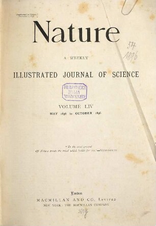 Nature : the international journal of science. 54. 1896