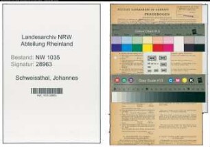 Entnazifizierung Johannes Schweissthal , geb. 04.03.1905 (Labortechniker)