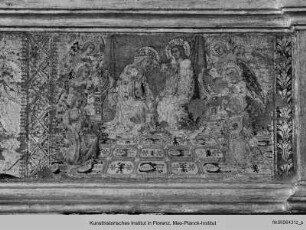 Maria mit Kind und Heiligen, Szenen der Christusvita und des Marienlebens