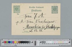 Postkarte an Ida Dehmel