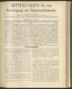 Mitteilung Nr. 166. Jg. 14, Juli 1915