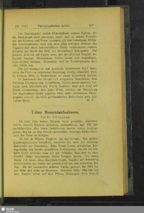 Ueber Momentaufnahmen